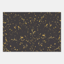 Padrão Elegante Dourado de Listras e Listras Impre