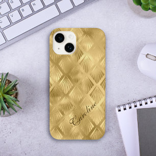 Padrão Elegante Geométrico Dourado Exótico