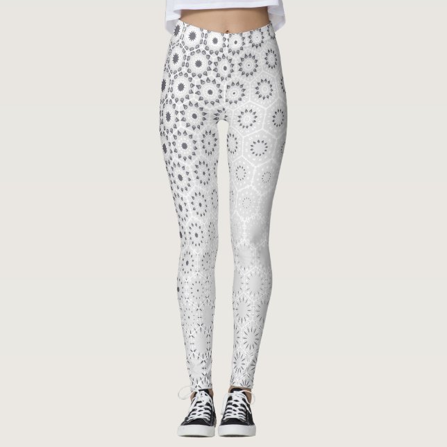 Padrão Elegante Hexagon Starburst - Leggings (Frente)