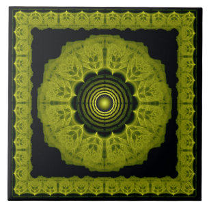 Padrão emoldurado fractal laranja brilhante