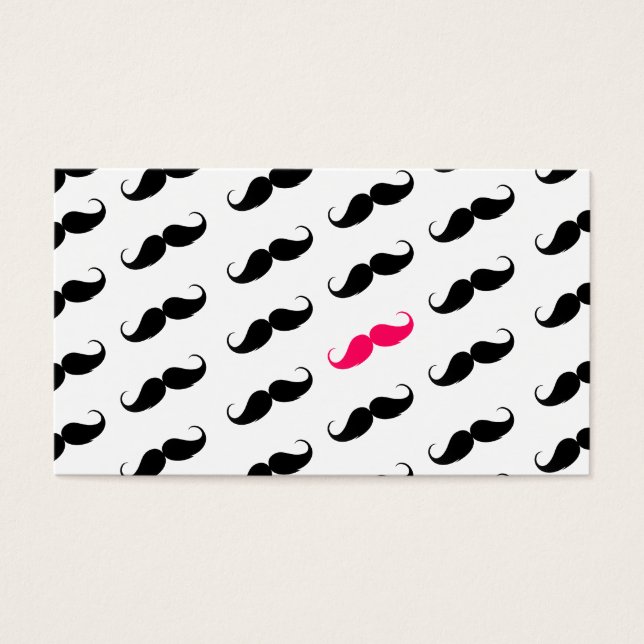 Padrão Engraçado De Menina Rosa E Bigode Preto (Frente)