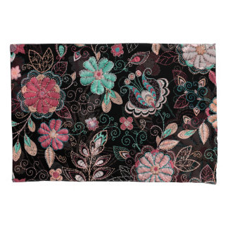 Padrão Escuro do Bordado Floral Vintage