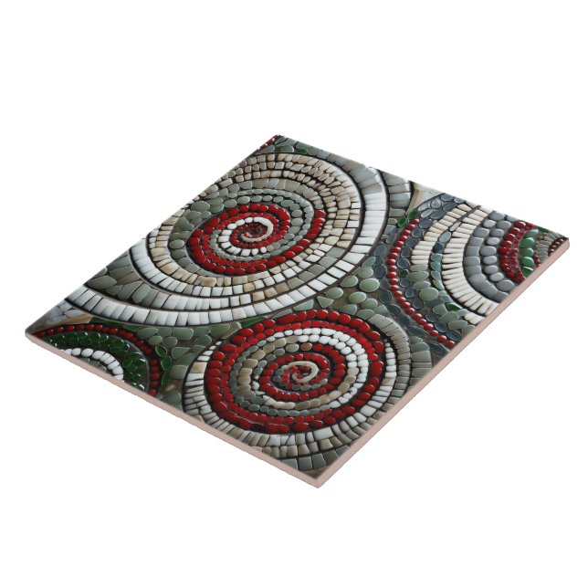 Padrão Espiral de Natal Vermelho abstrato (Lateral)