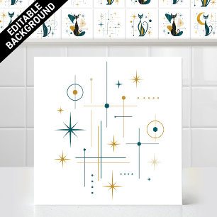 Padrão Estrela Retro Atômico Moderno de Meados do