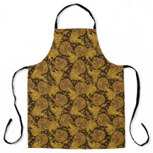 Padrão étnico floral damasco de paisley dourado or