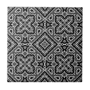 padrão étnico geométrico preto e branco ornamento