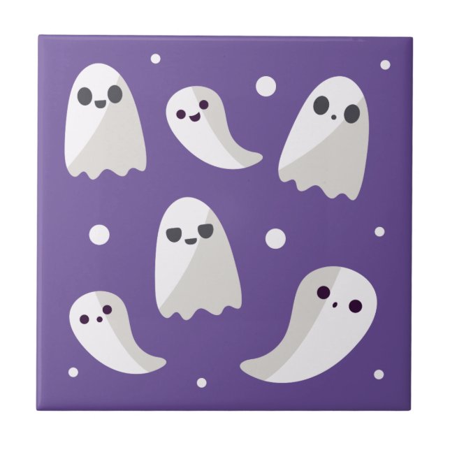 Padrão Fantasma Roxo do Halloween (Frente)