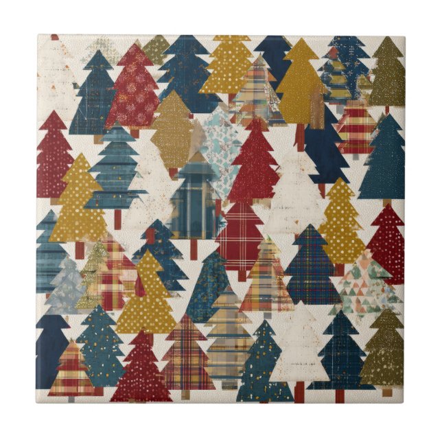 Padrão Festivo de Árvore de Natal em Patchwork (2) (Frente)