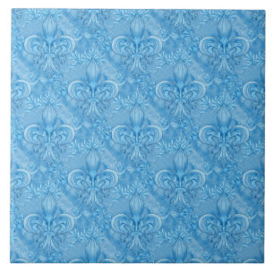 Padrão Fleur-de-lis - azul-céu suave