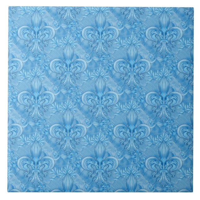 Padrão Fleur-de-lis - azul-céu suave (Frente)