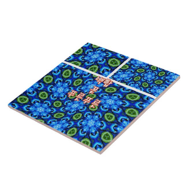 Padrão Floral abstrato Azul (Lateral)