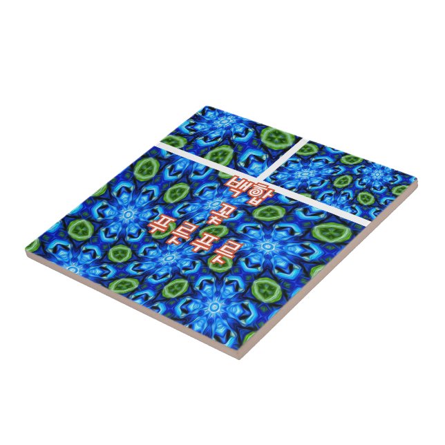 Padrão Floral abstrato Azul (Lateral)