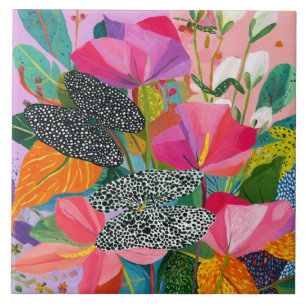 Padrão Floral Abstrato Colorido
