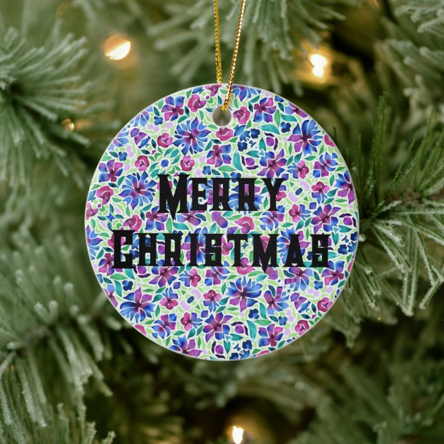 Padrão Floral abstrato - Ornamento Cerâmico (Árvore)