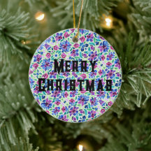 Padrão Floral Abstrato - Ornamento de Cerâmica