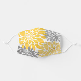 Padrão Floral Amarelo e Cinza