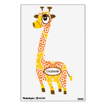 Padrão Floral Amarelo Laranja Personalizado Girafa