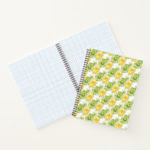 Padrão Floral Amarelo Limão Preto