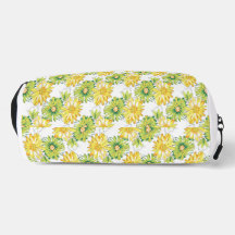 Padrão Floral Amarelo Limão Preto