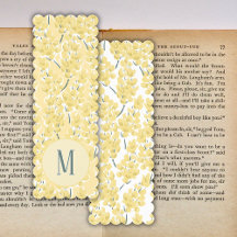 Padrão Floral Amarelo Monograma de Aquarela