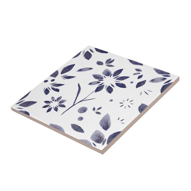 Padrão Floral Aquarela Azul (Lateral)