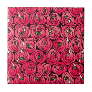 Padrão Floral Art Nouveau Rosa Rennie Mackintosh