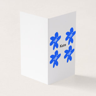 Padrão floral azul aquarela adicionar texto nome