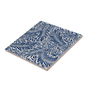 padrão floral azul com folhas e flores diversas