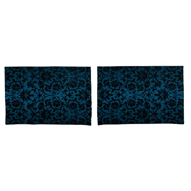 Padrão Floral Azul Damasco (Frente - conjunto)