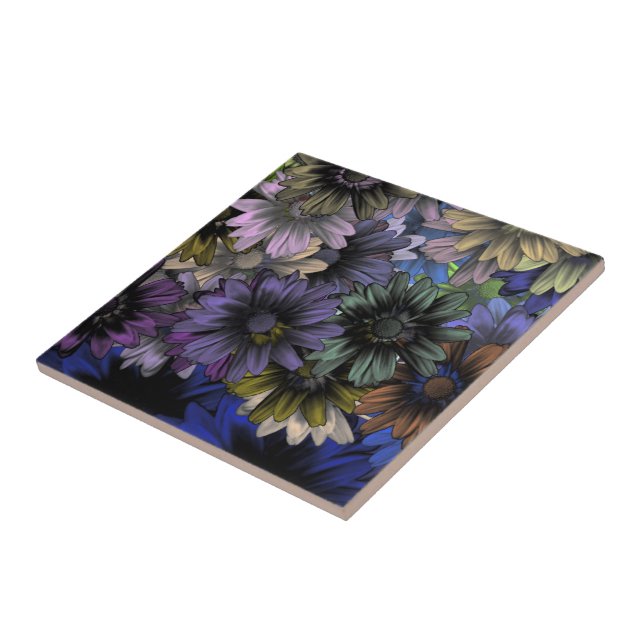 Padrão floral azul e laranja (Lateral)