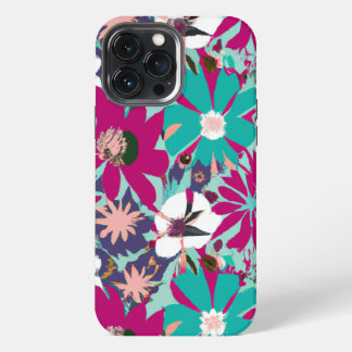 Padrão Floral Azul e Roxo