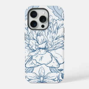 Padrão Floral Azul Escuro