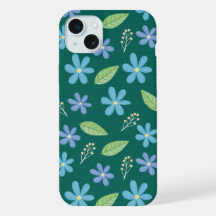 Padrão Floral Azul Fofo Sem Costuras