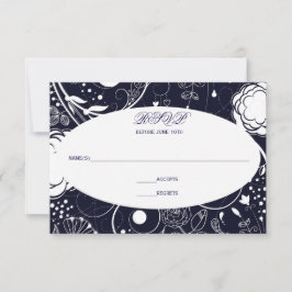Padrão Floral Azul Marinho/Branco - RSVP