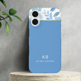 Padrão Floral Azul Moderno Elegante