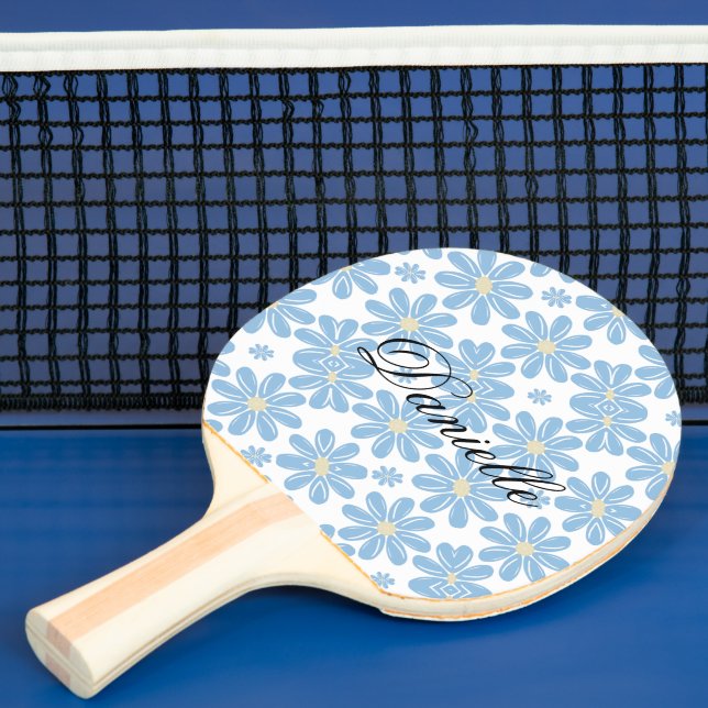 Padrão Floral Azul - Raquete de Ping Pong Personal (Insitu)