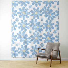 Padrão Floral Azul - Tapeçaria