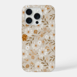 Padrão Floral Bege Boho Terra Daisy
