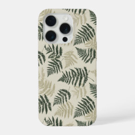 Padrão Floral Bege Verde Botânico de Samambaia