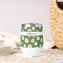 Padrão Floral Boho Daisy Verde