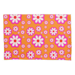 Padrão Floral BOHO Laranja e Rosa Queimado Disies