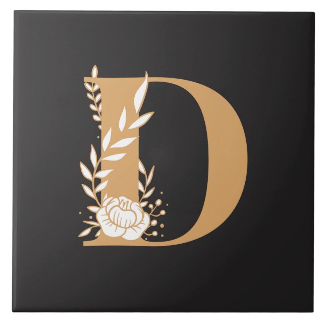 Padrão floral bonito do Monograma D (Frente)