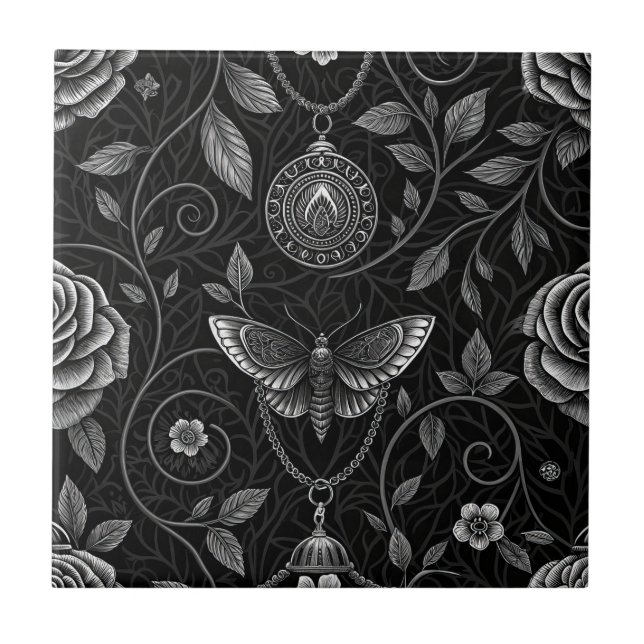 Padrão Floral Borboleta Gótica (3) (Frente)