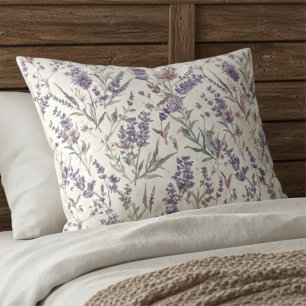 Padrão Floral Botânico Boho Lavanda Flor Silvestre