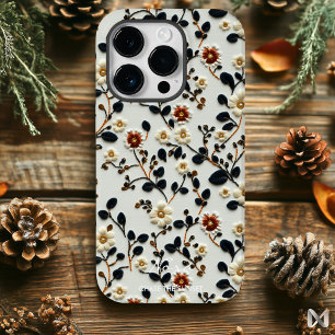 Padrão Floral Botânico Bordado Elegante