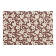 Padrão Floral Botânico Burgundy Vermelho Beige Lil