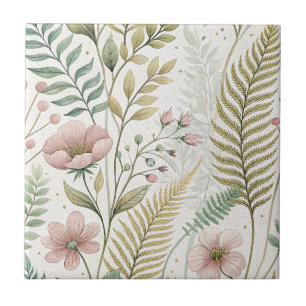 Padrão Floral Botânico de Flor de Blush Pintado à