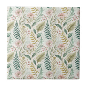 Padrão Floral Botânico de Flores Rosadas Pintadas