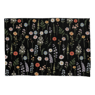 Padrão Floral Botânico de Flores Silvestres em Aqu