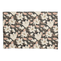 Padrão Floral Botânico Negro Beige Lily